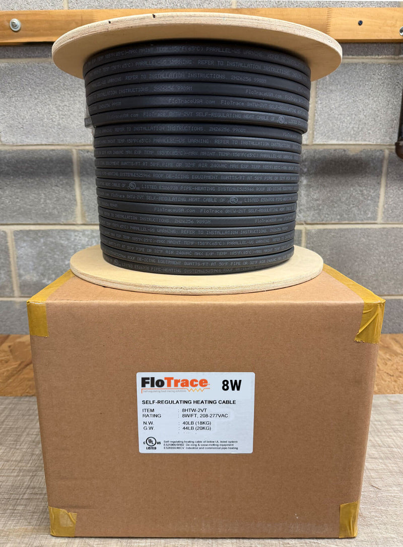 8 Watt Polyolefin Jacket Self-Regulating Heat Trace Cable spool